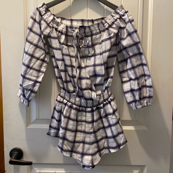 Blue Life Coppola Plaid Long Sleeve Romper- NWOT - Picture 3 of 10